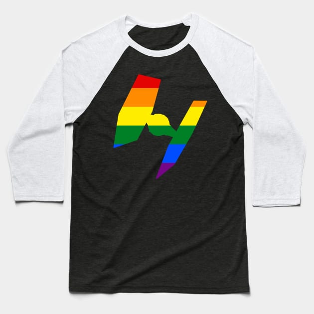 Rainbow TIE Fighter Baseball T-Shirt by Bendo